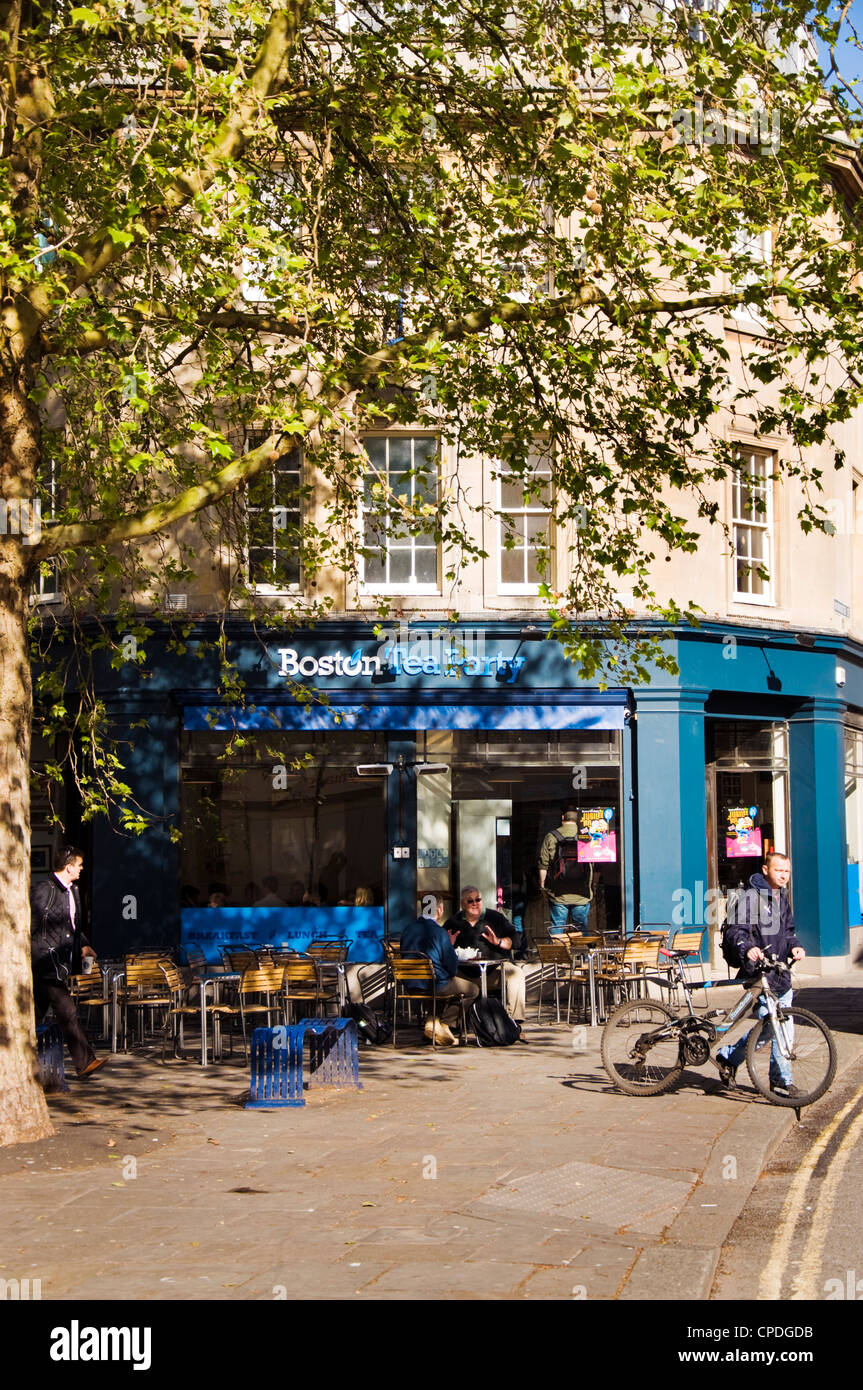 Boston Tea Party Coffee Shop in Kingsmead Square, Bath Stock Photo