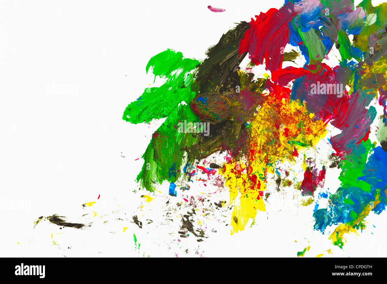 Abstract map of Europe designed by children with water colors Stock Photo