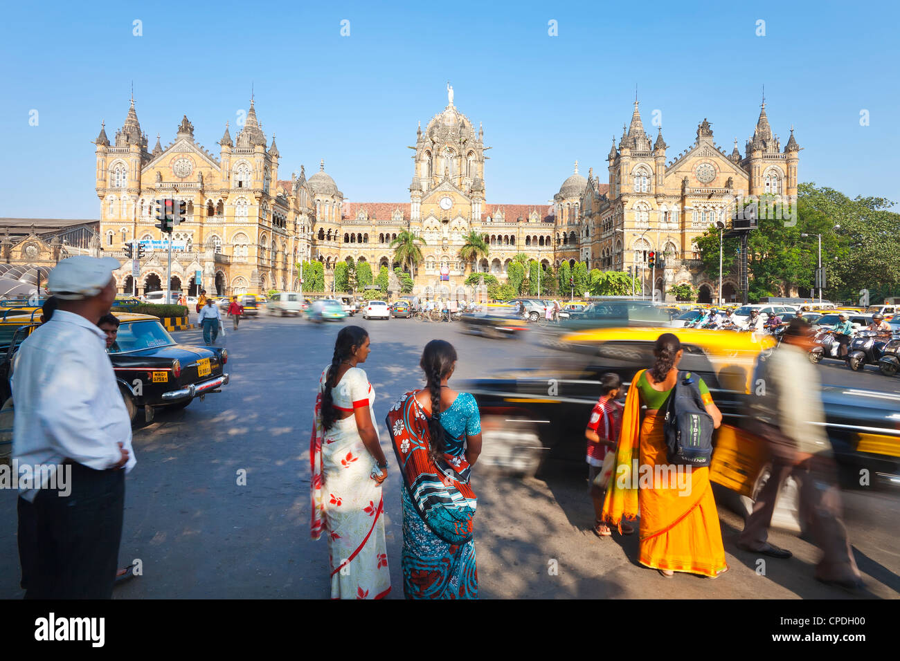Chhatrapati Shivaji Terminus (Victoria Terminus), UNESCO World Heritage Site, Mumbai, Maharashtra State, India, Asia Stock Photo
