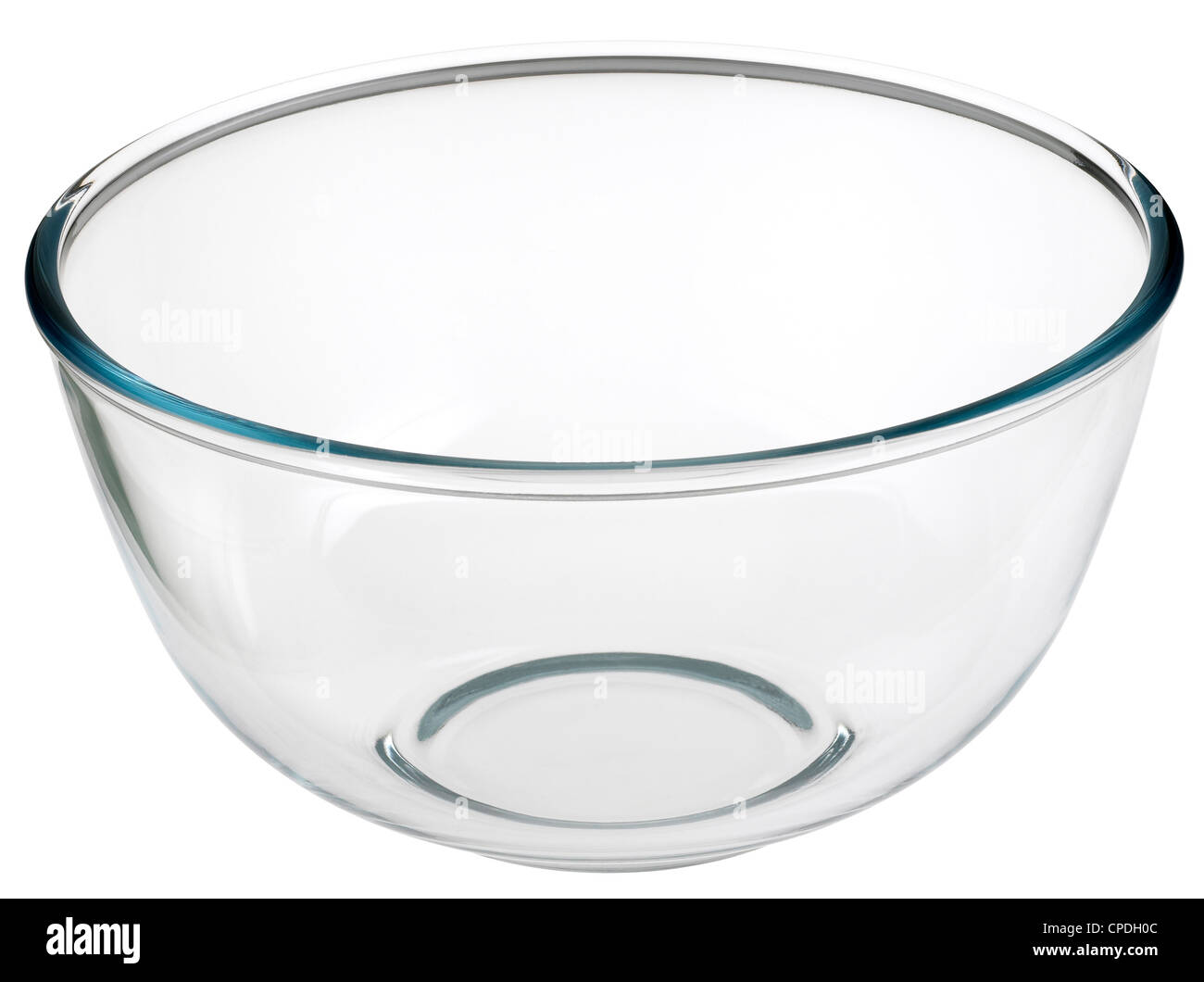 A glass bowl on white background. Stock Photo
