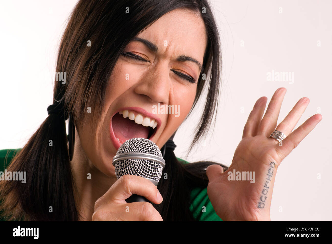 Pretty Vocalist Stock Photo