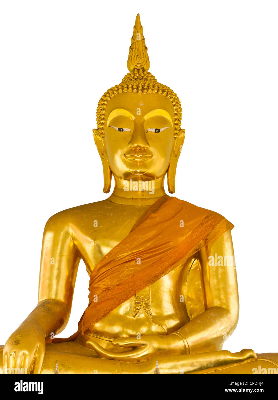 Gold Buddha image isolated on white background Stock Photo - Alamy