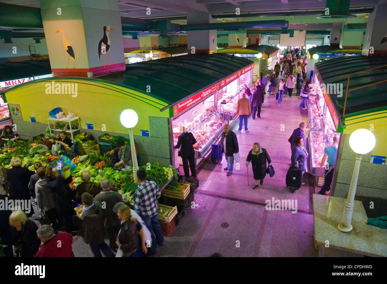 Interiors of Dolac the main produce market central Zagreb Croatia Europe Stock Photo