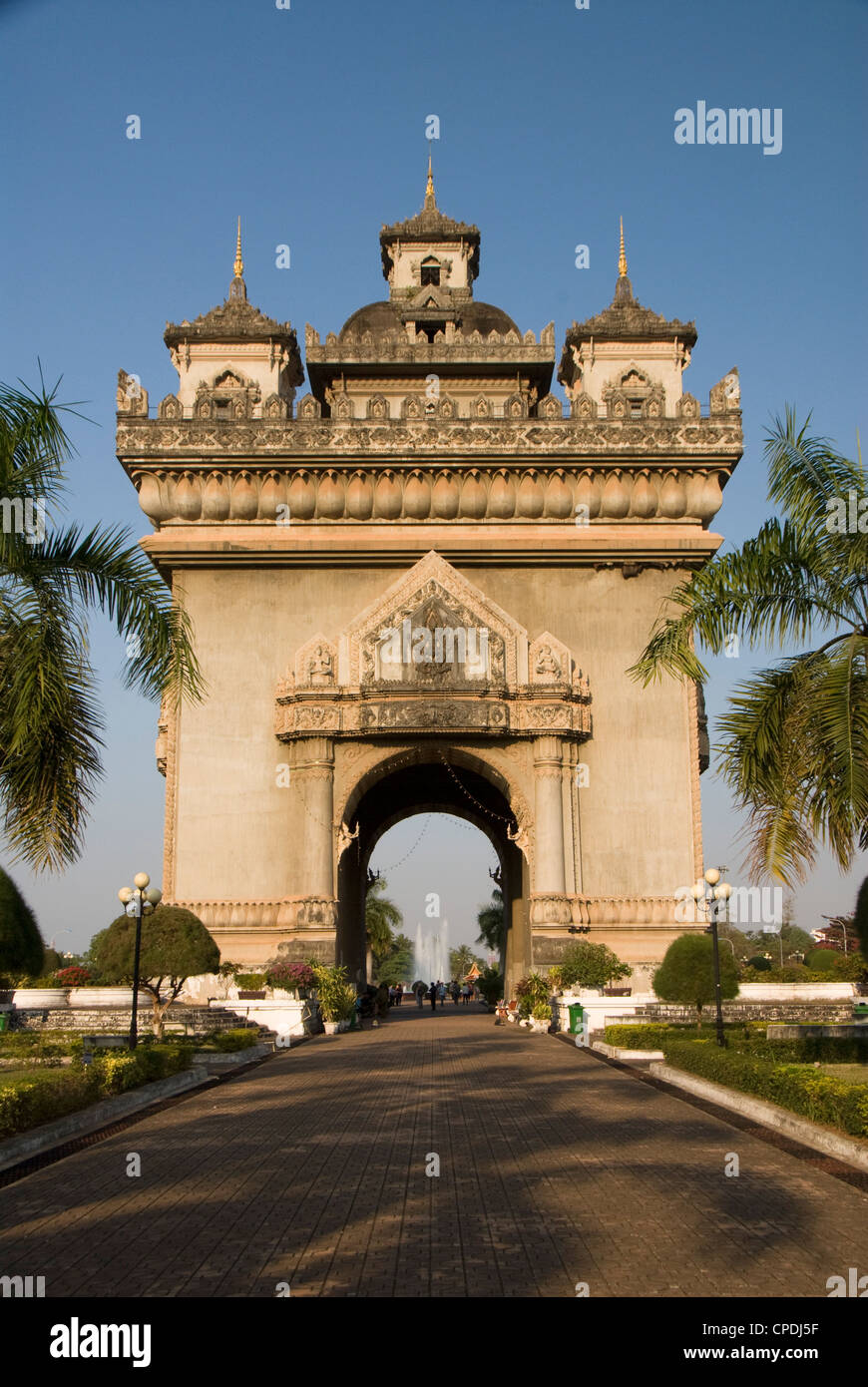Patouxai (Victory Gate), Vientiane, Laos, Indochina, Southeast Asia, Asia Stock Photo