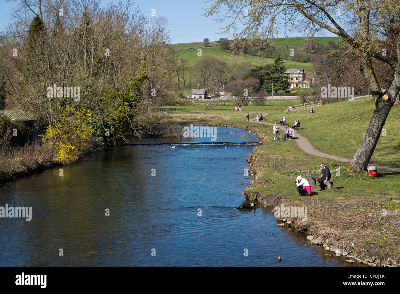 Bakewell on the river wye derbyshire hires stock photography and