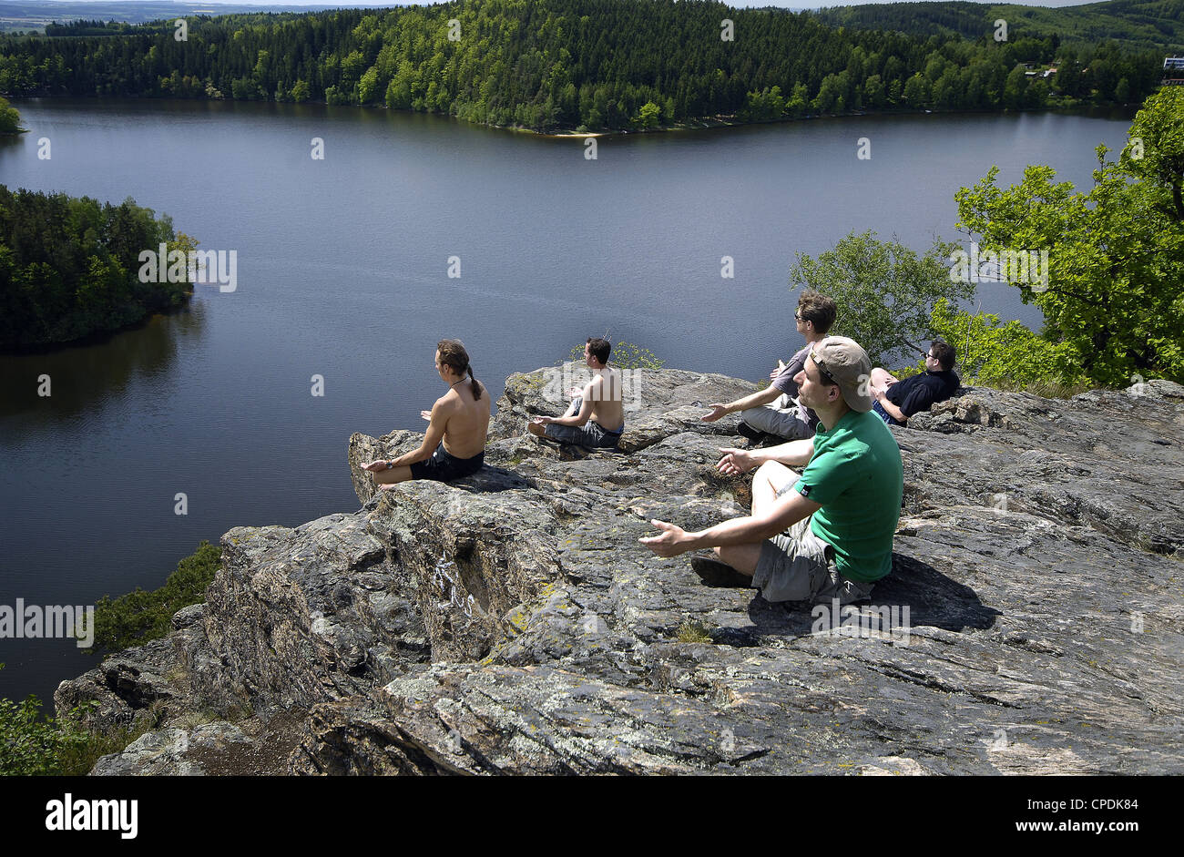 The SEC Dam, Zelezne hory, mountains, people, relax, sun energy, May 2012. Czech Republic. (CTK Photo/Drahoslav Ramik) Stock Photo