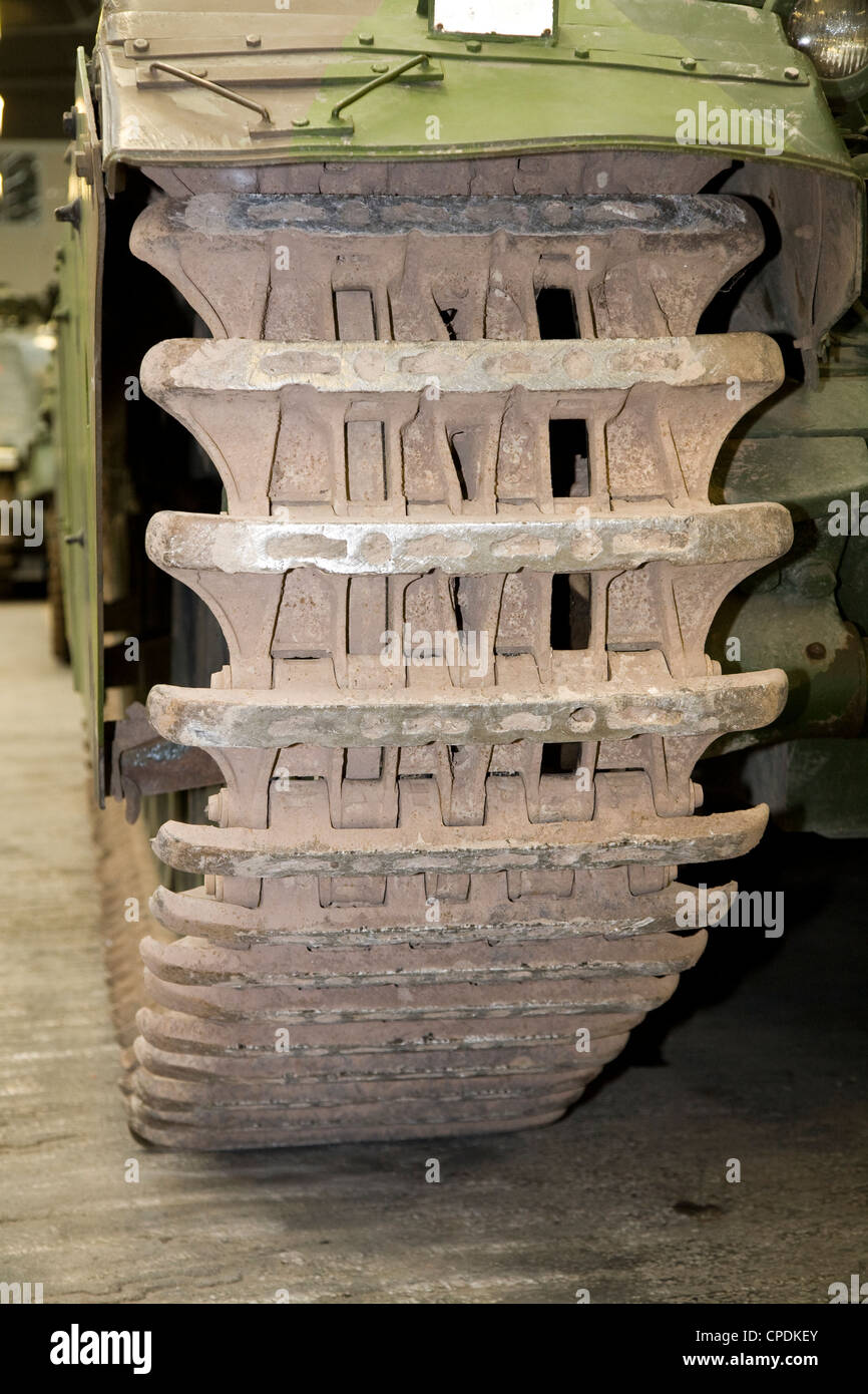 Track on a Centurion Stridsvagn tank at The Tank Museum, Bovington, Dorset. UK. Stock Photo