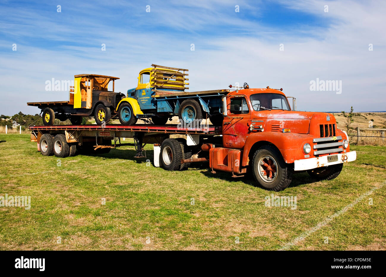 Clunes Australia  /  This R 190 series International semi truck,is on display at the annual Historic Vehicle Show. Stock Photo