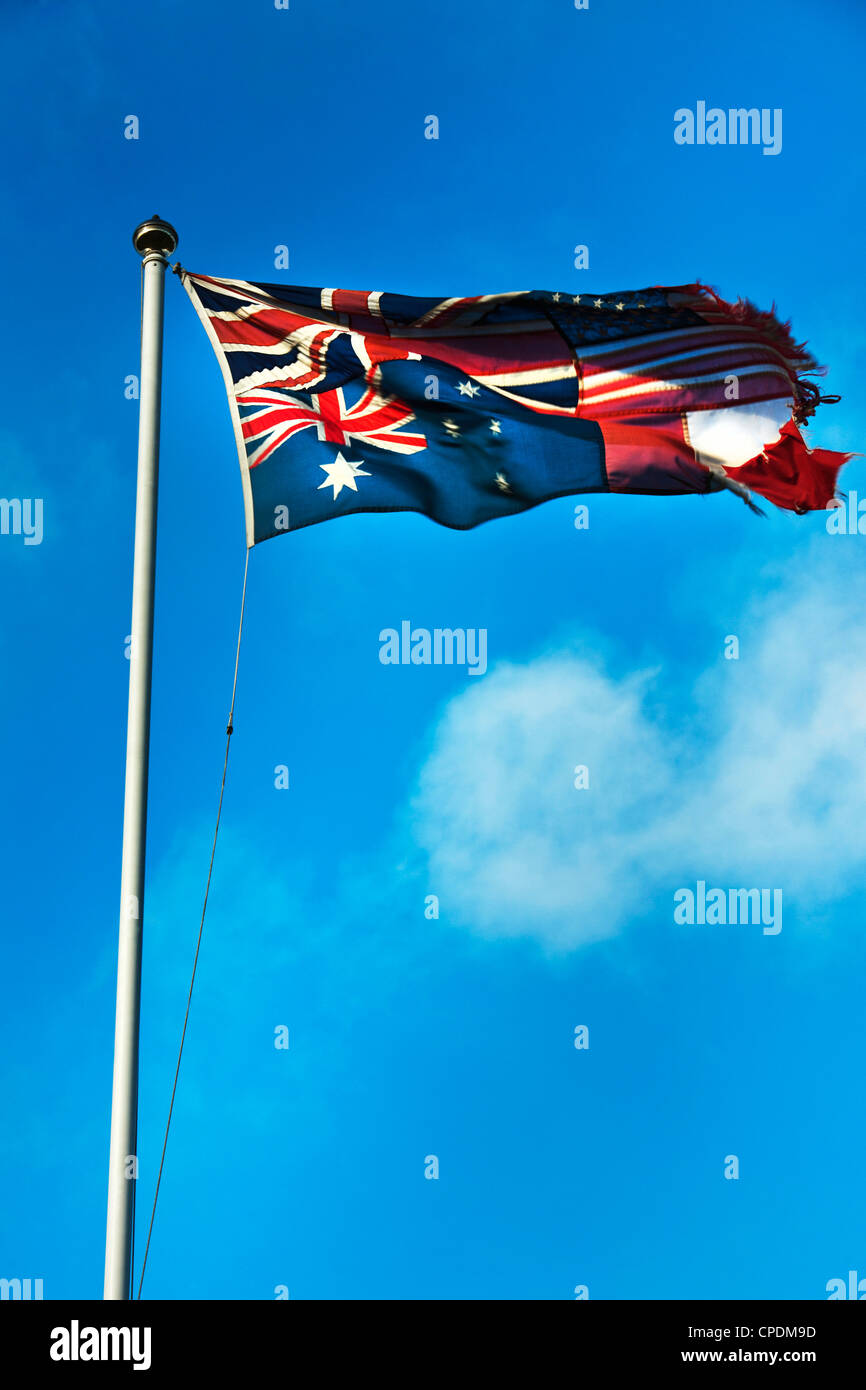 Maple Leaf Canadian National Flag And Flag Of Australia Commemoration