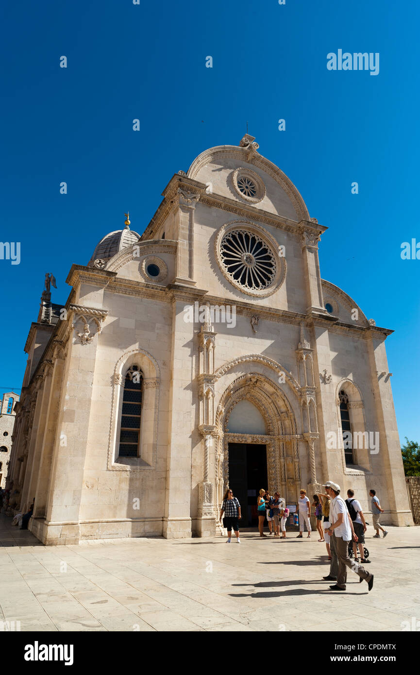 Katedrala Sv. Jakova (St. James Cathedral), UNESCO World Heritage Site, Sibenik, Dalmatia region, Croatia, Europe Stock Photo
