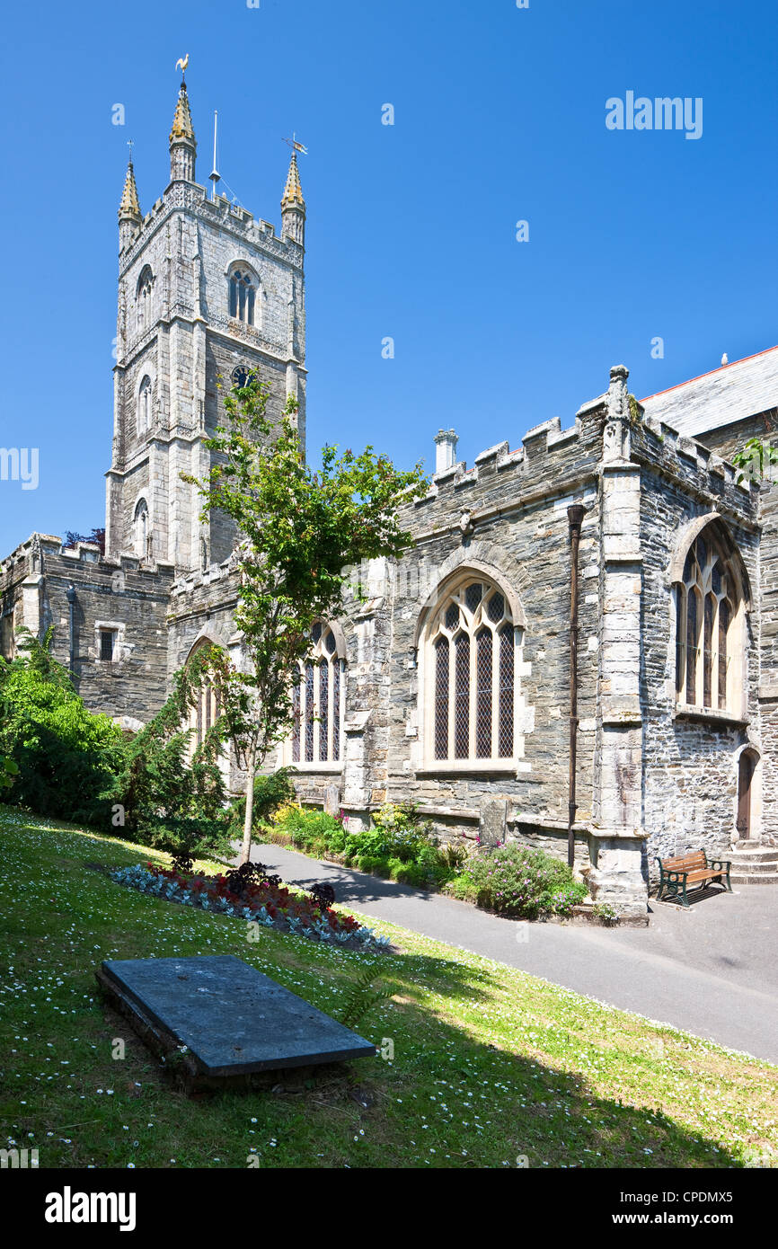 Fowey Parish Church in Fowey, Cornwall, England, United Kingdom, Europe