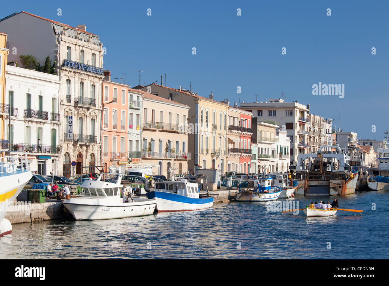 The waterfront at Setes, Languedoc-Roussillon, France, Europe Stock Photo