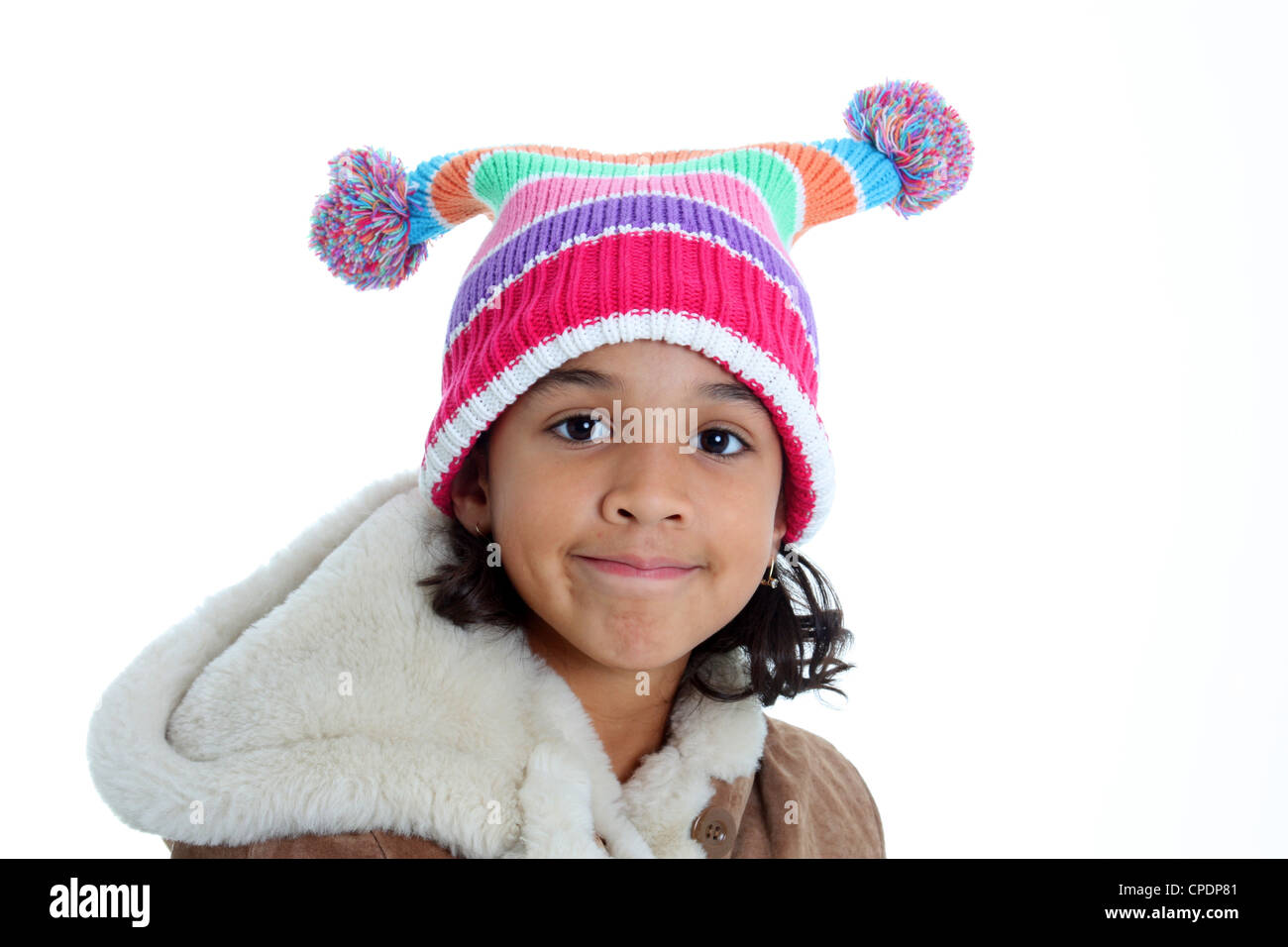 Young Girl Posing Against A White Background Stock Photo - Alamy