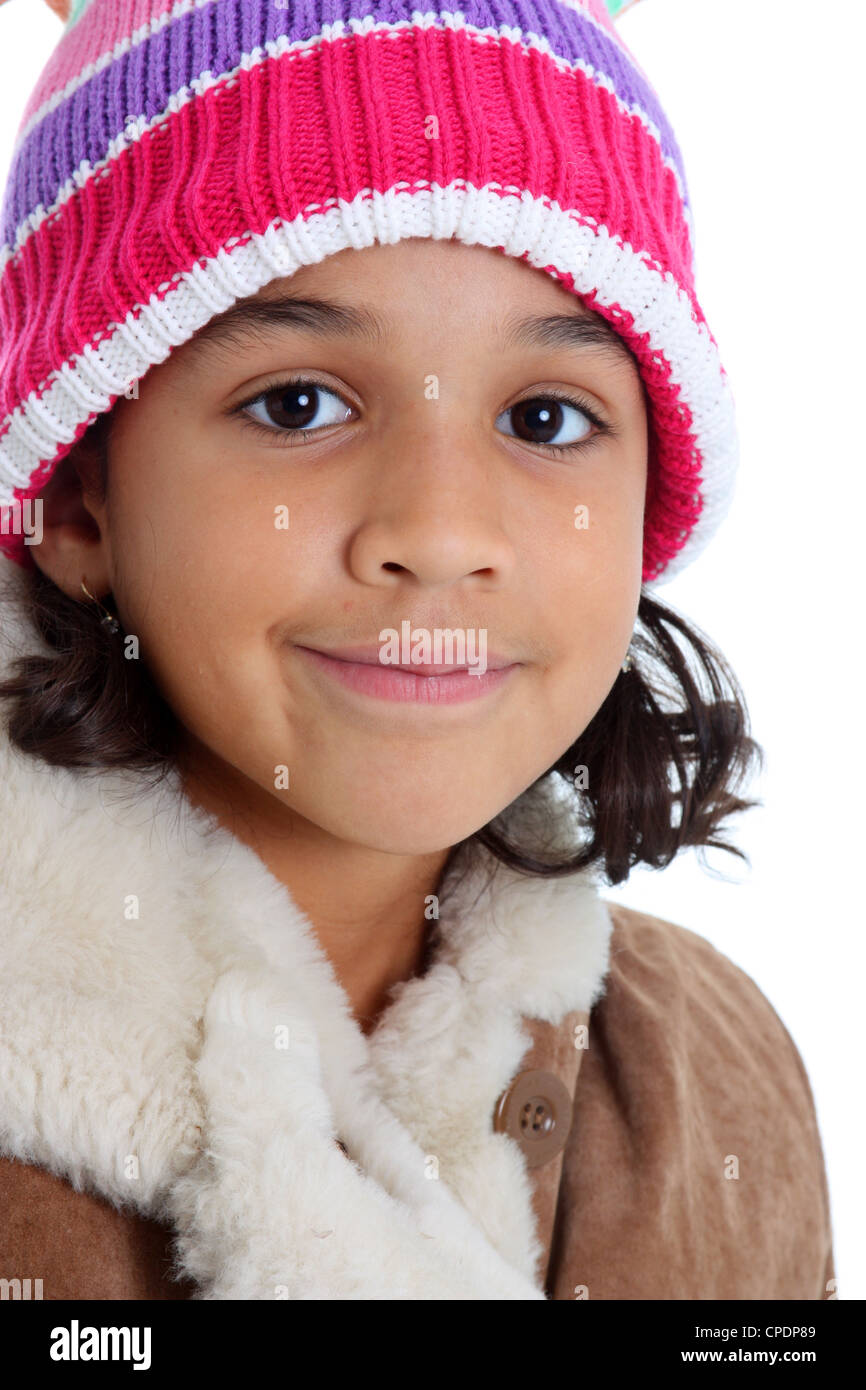 Young Girl Posing Against A White Background Stock Photo - Alamy