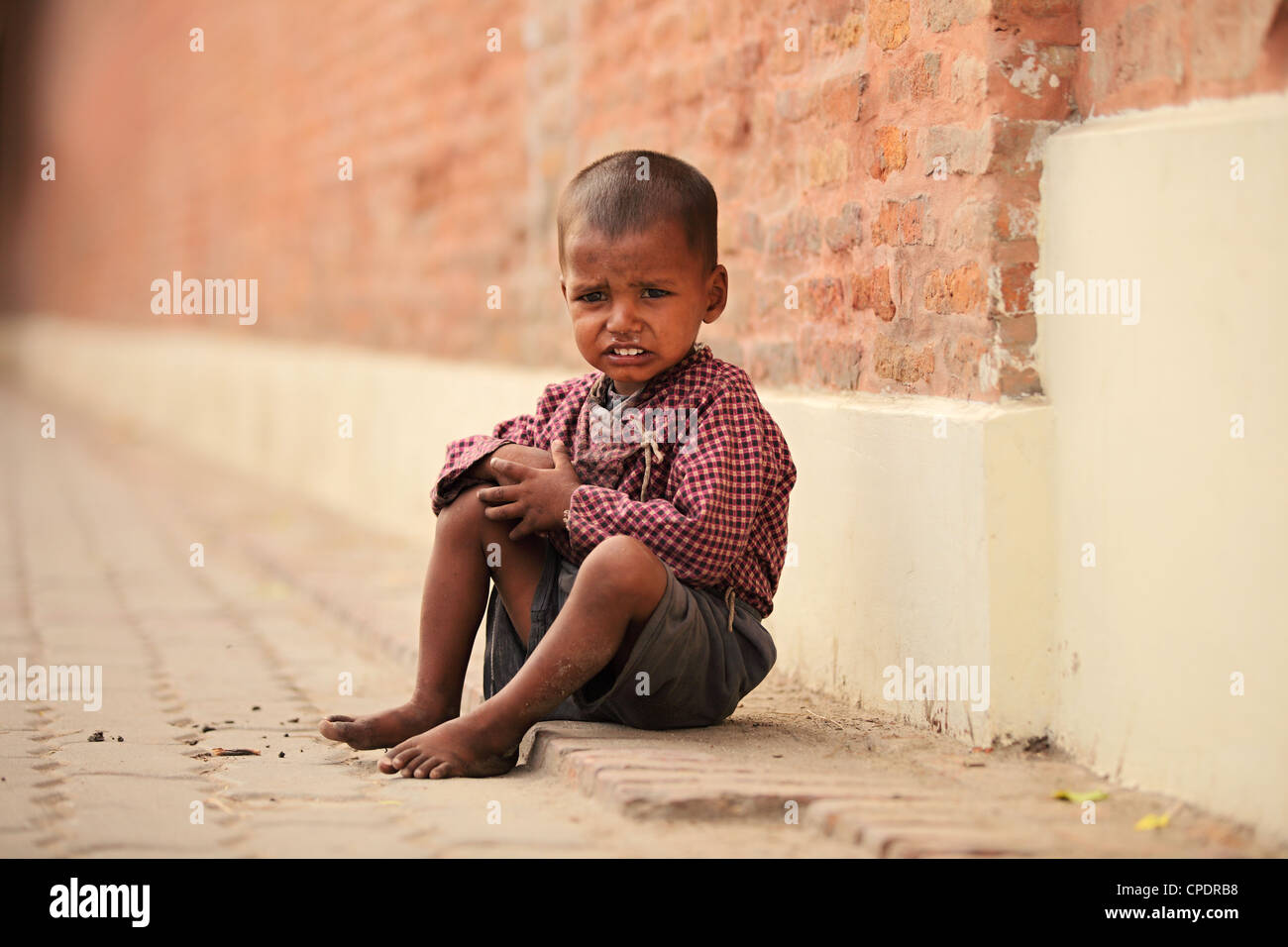 Homeless child Kathmandu Nepal Stock Photo