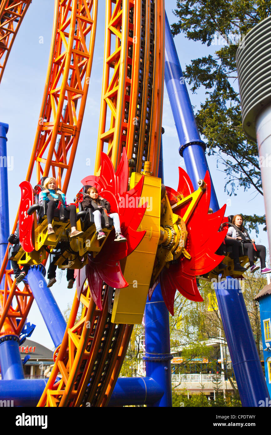 orange amusement park equipment Stock Photo Alamy