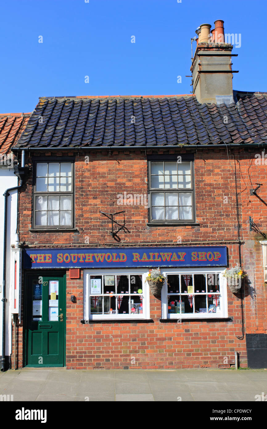 The Southwold Railway Shop in the High Street Southwold Suffolk England UK Stock Photo