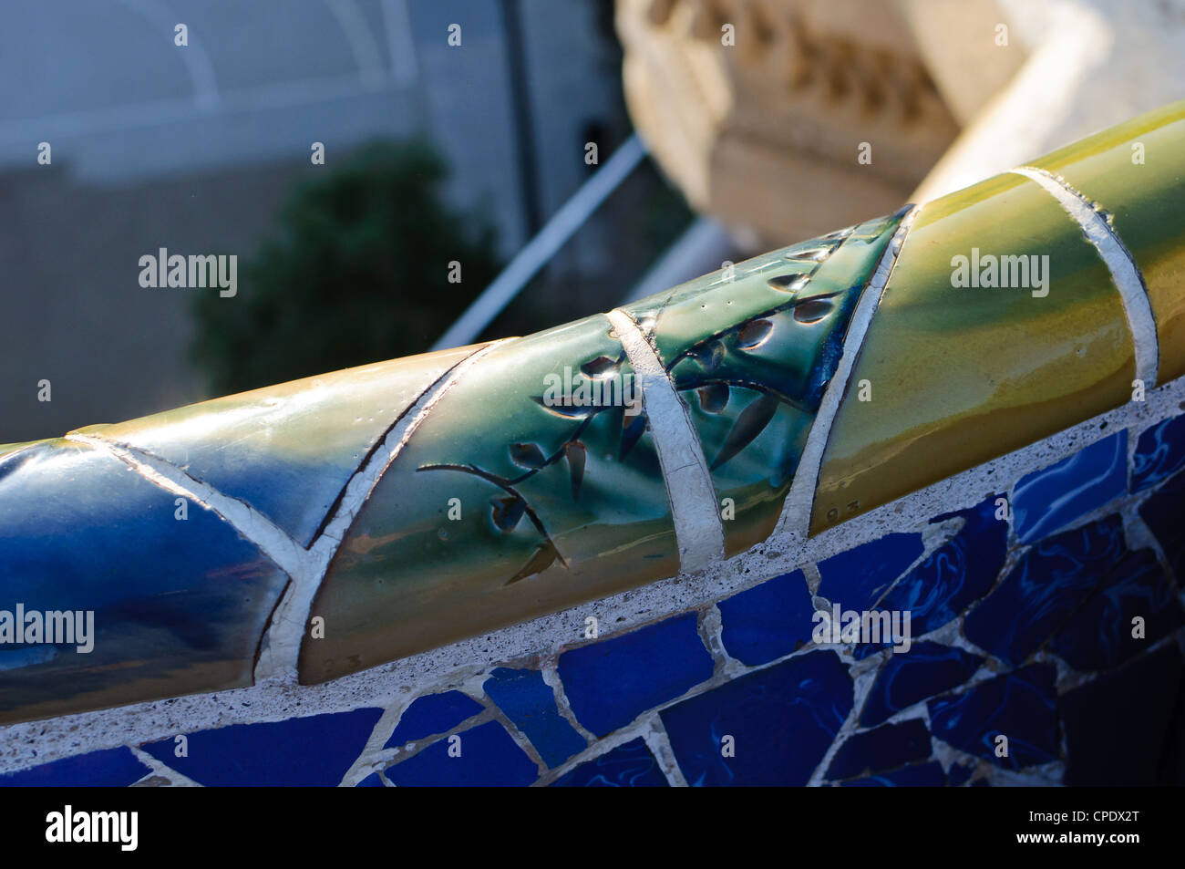 Park Guell architecture. Masterpiece of modernism architect Antoni Gaudi. Barcelona, Spain. Stock Photo