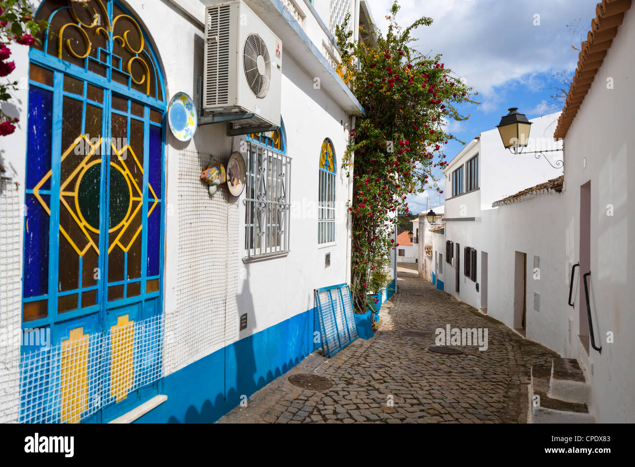 Street in the centre of the inland village of Alte, Algarve, Portugal Stock Photo