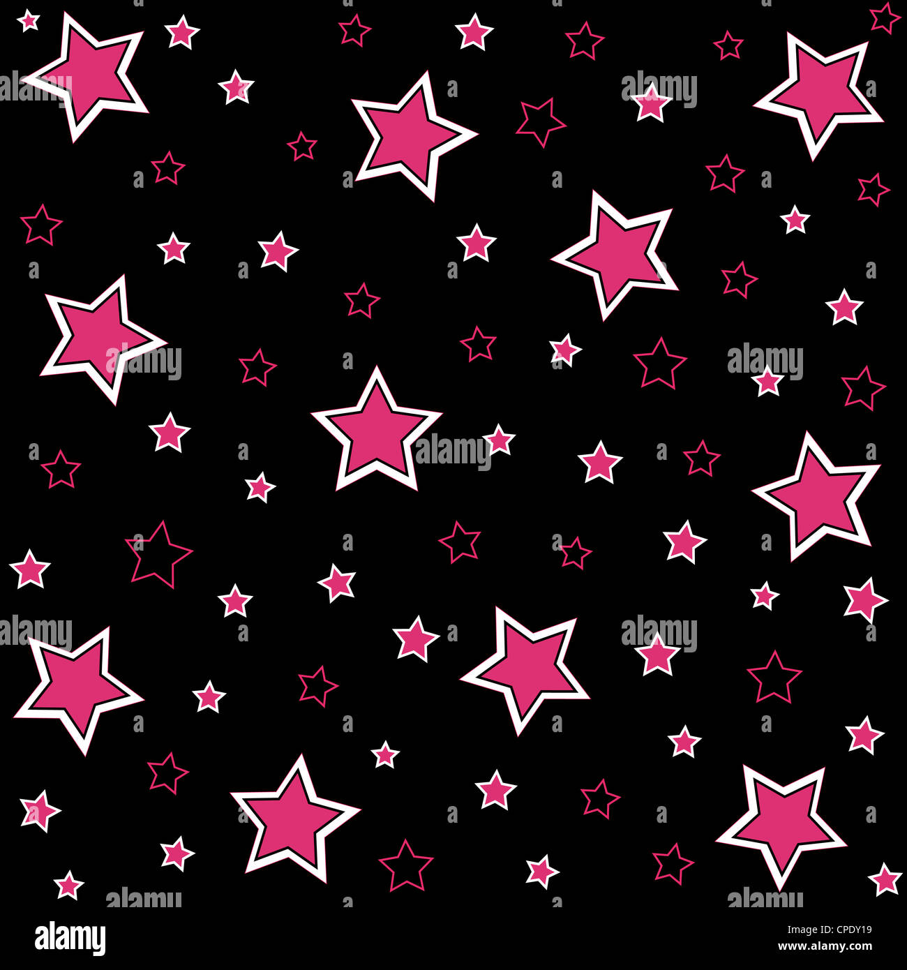 Celebration pink stars on black background Stock Photo