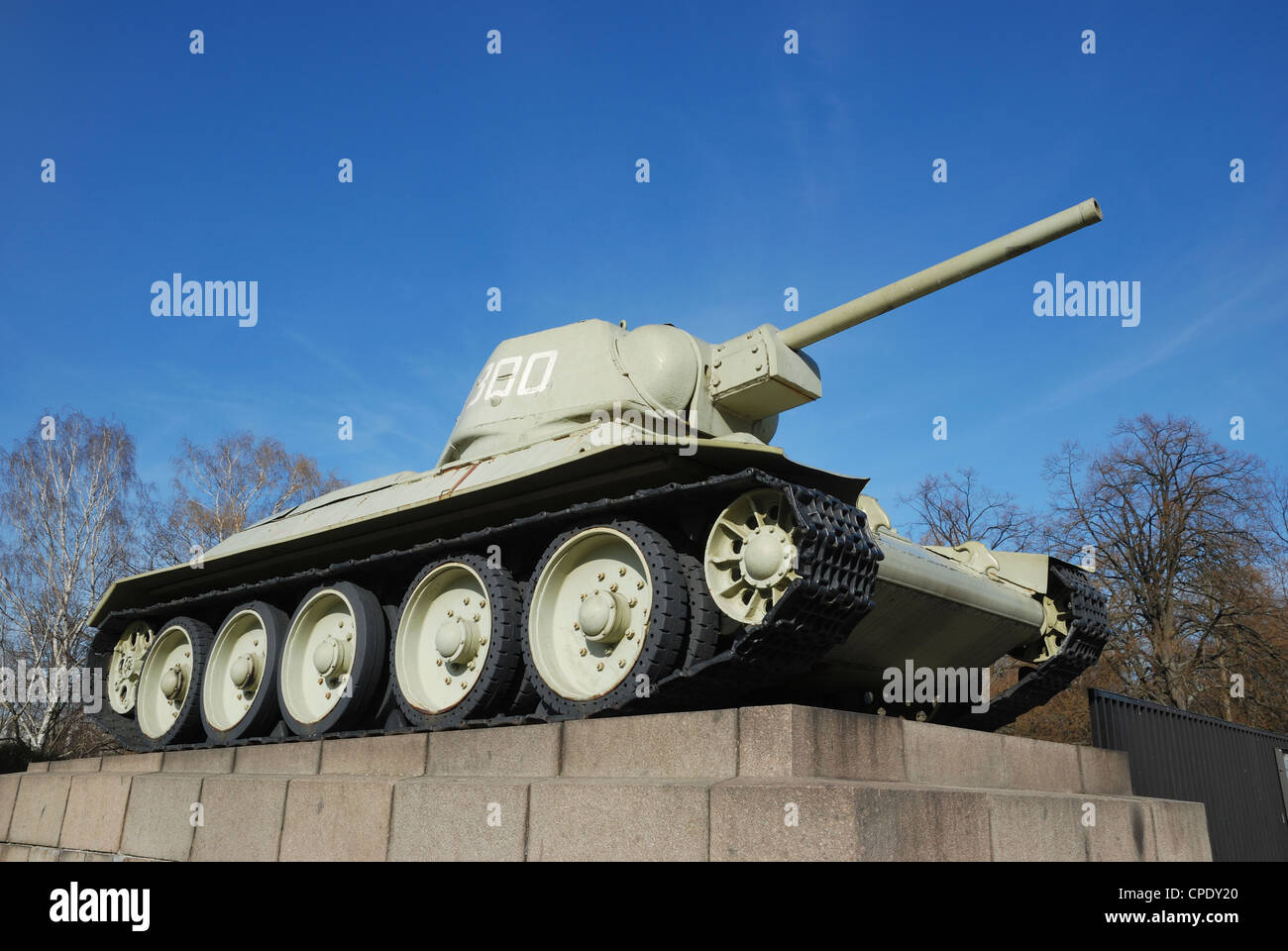 A T-34 tank at the Soviet War Memorial, Berlin, Germany. Stock Photo