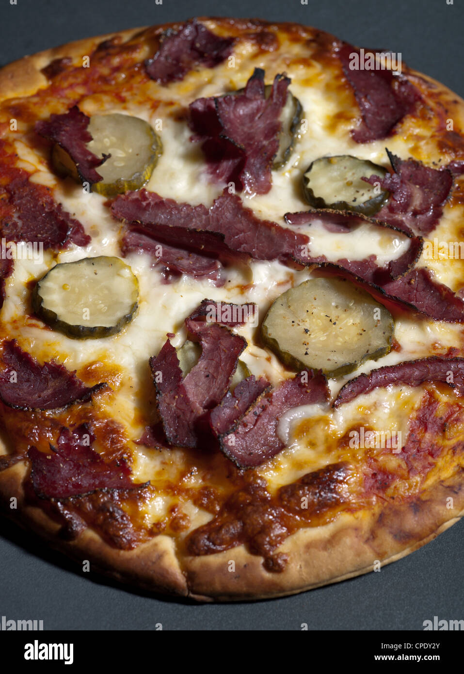 New York Deli Style Deep Pan Pizza Stock Photo - Alamy