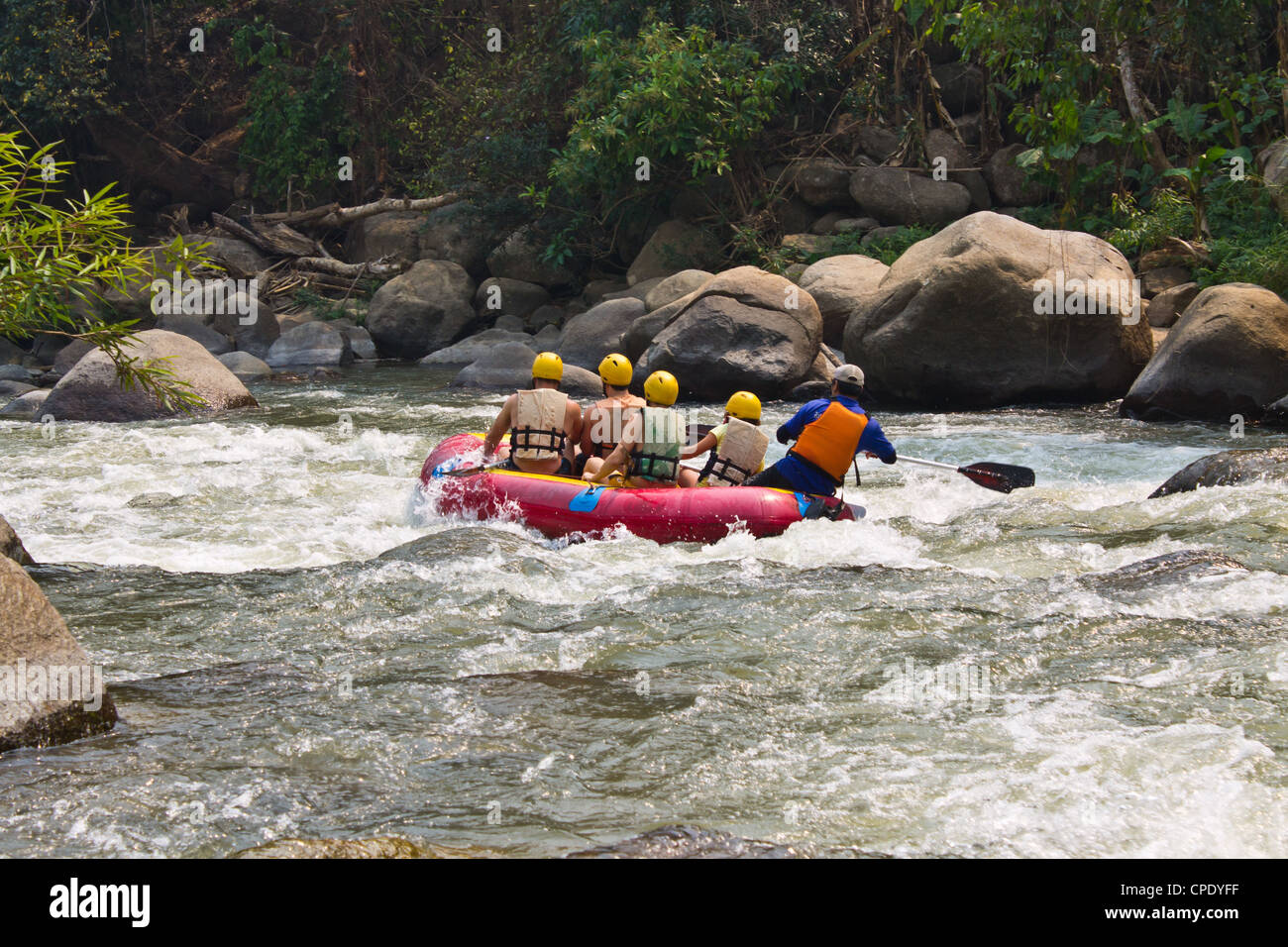Group of people ready for rafting Stock Photo - Alamy