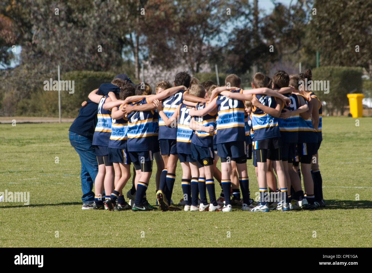 Junior football hires stock photography and