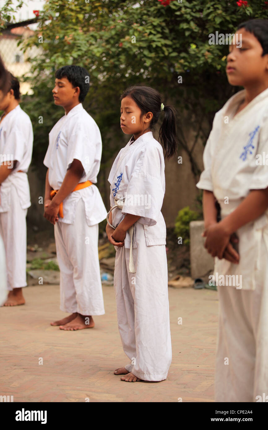 Karate students Kathmandu Nepal Stock Photo Alamy