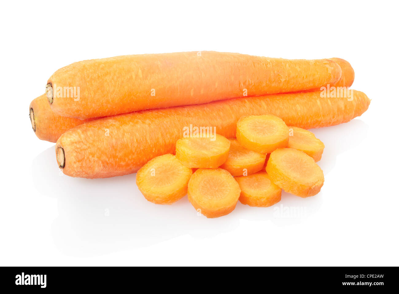 Carrots and slices Stock Photo
