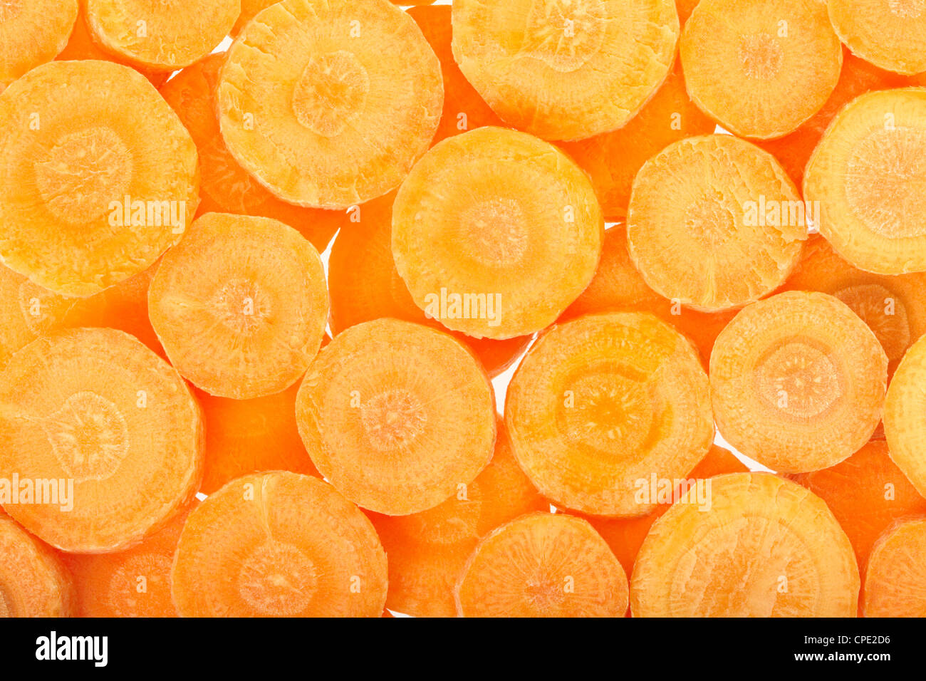 Sliced carrots texture background Stock Photo