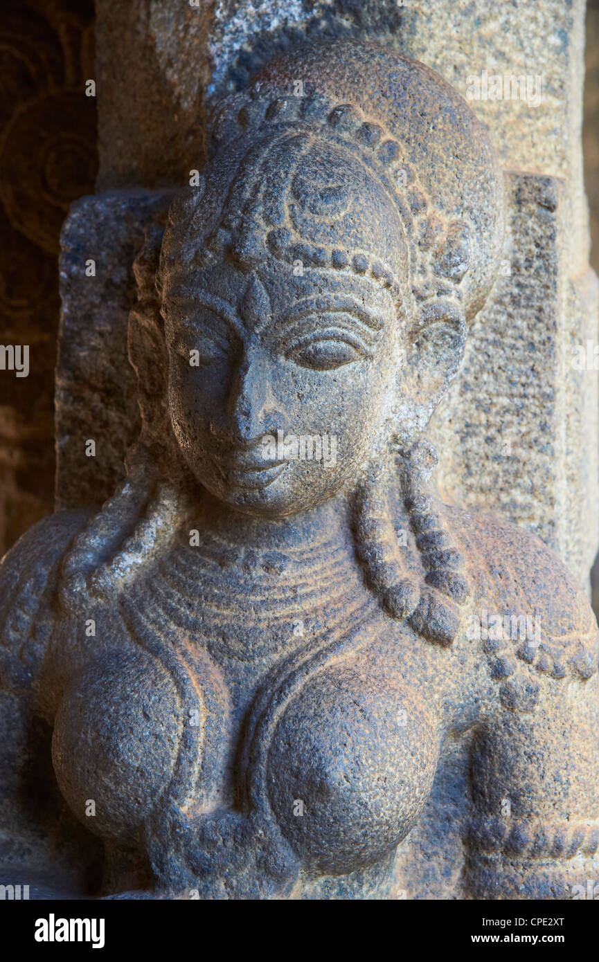 Statue detail, Padmanabhapuram palace, Kerala, India, Asia Stock Photo