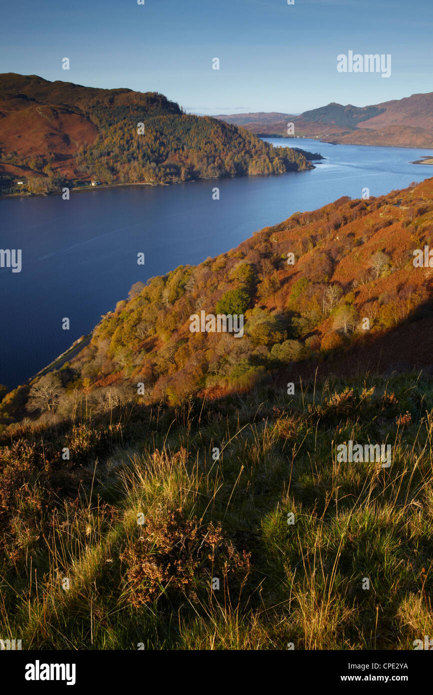 An autumnal view of the waters of Loch Duich and in the distance Loch Alsh, near Dornie, Ross Shire, Scotland, United Kingdom Stock Photo