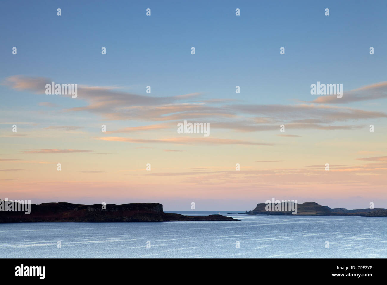 Morning colours with a view across Loch Bracadale, Isle of Skye, Inner Hebrides, Scotland, UK Stock Photo