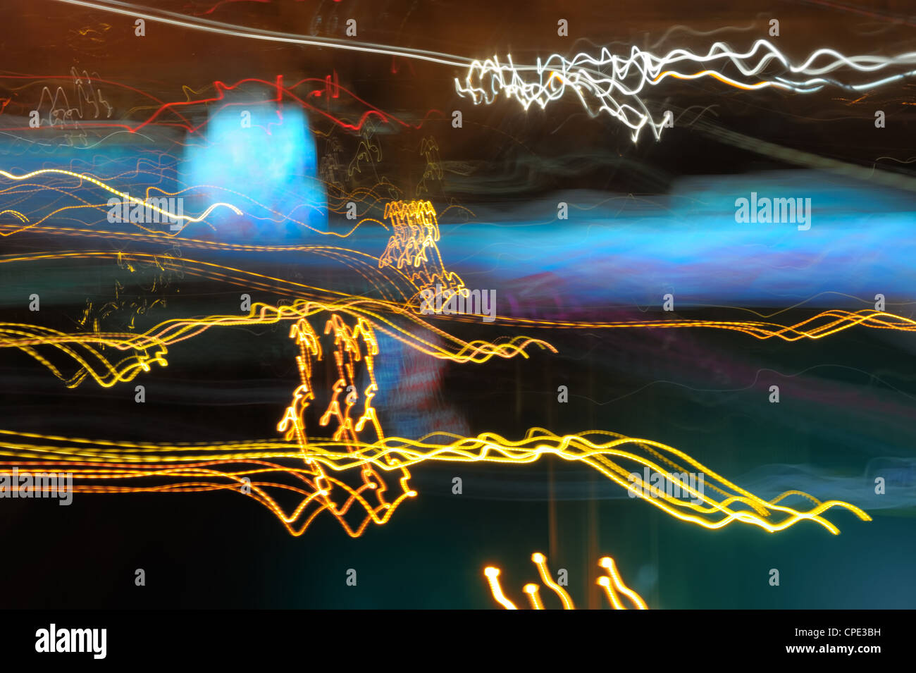 Flowing glowing neon lines black hi-res stock photography and images ...