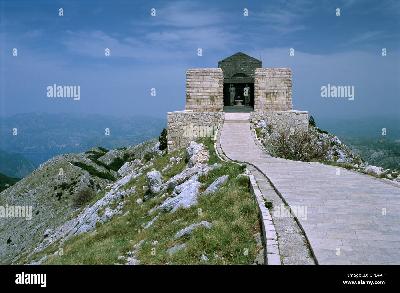 Tomb of poet-prince Petar II Petrovic Njegos, Mount Lovcen, Lovcen National Park, Montenegro, Europe Stock Photo