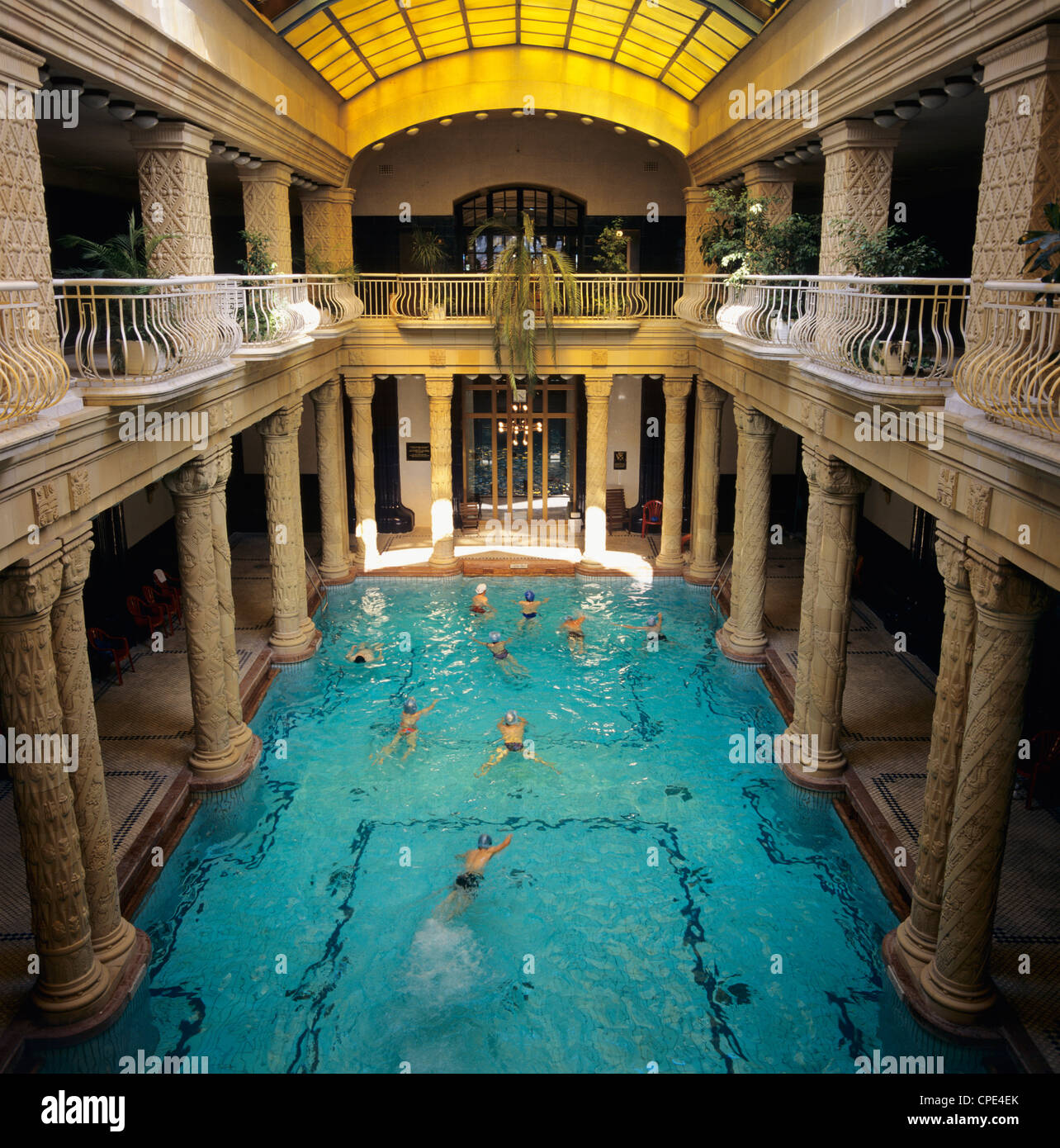 Indoor baths at the Gellert Hotel, Budapest, Hungary, Europe Stock