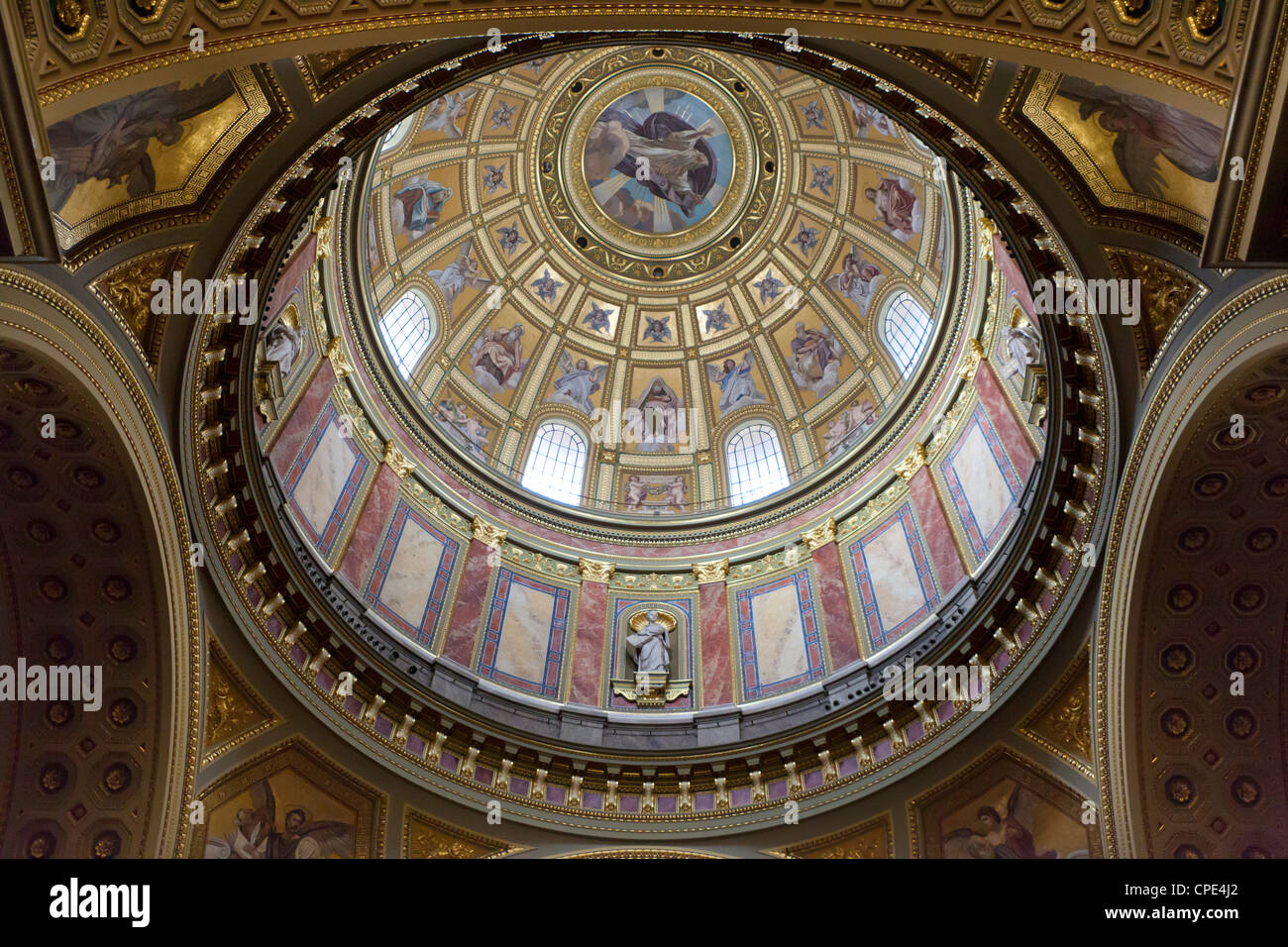 Dome, St. Stephen's Basilica (Szent Istvan Bazilika), UNESCO World Heritage Site, Budapest, Hungary, Europe Stock Photo