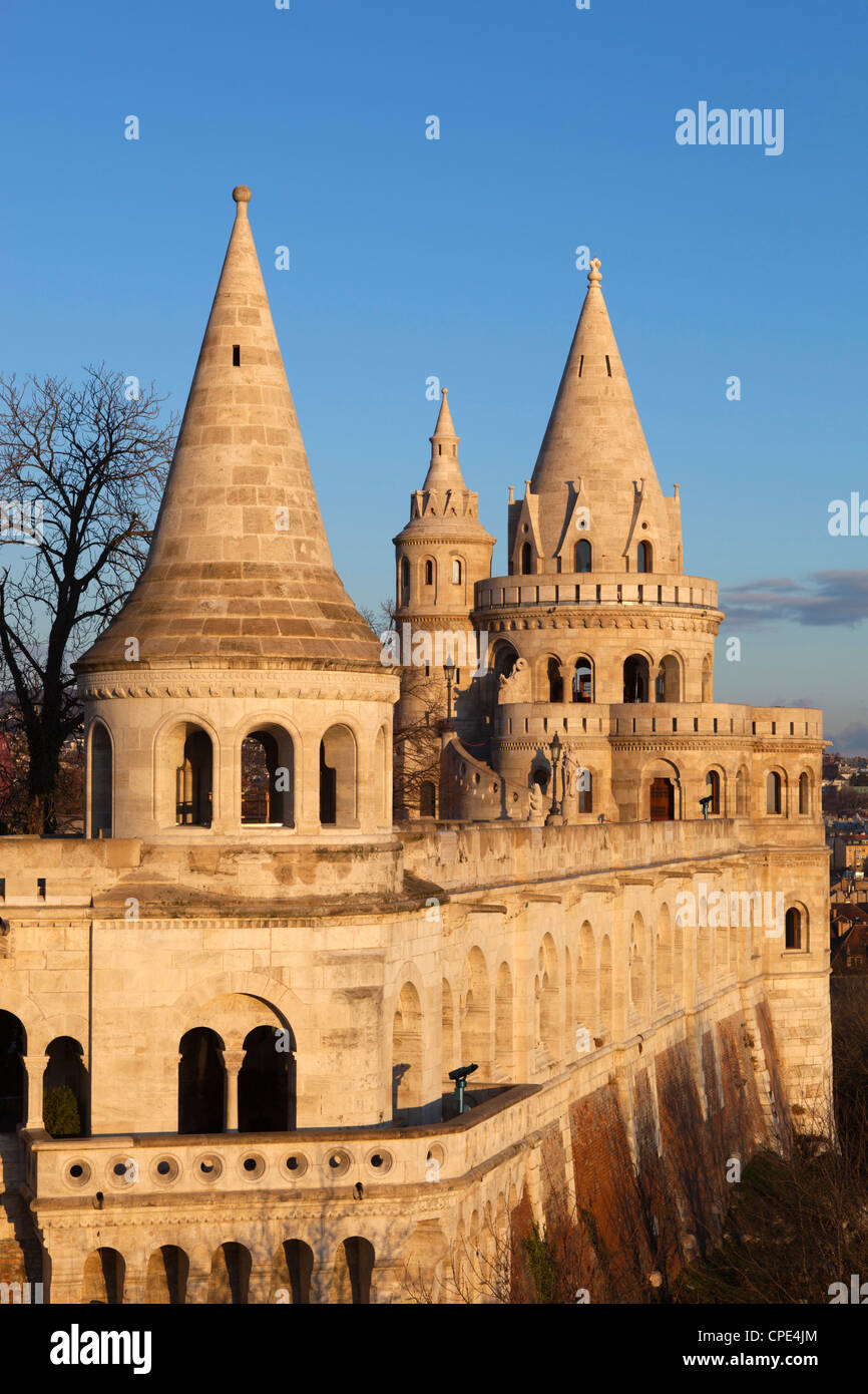 Turrets of Fishermen's Bastion (Halaszbastya), Buda, Budapest, Hungary, Europe Stock Photo