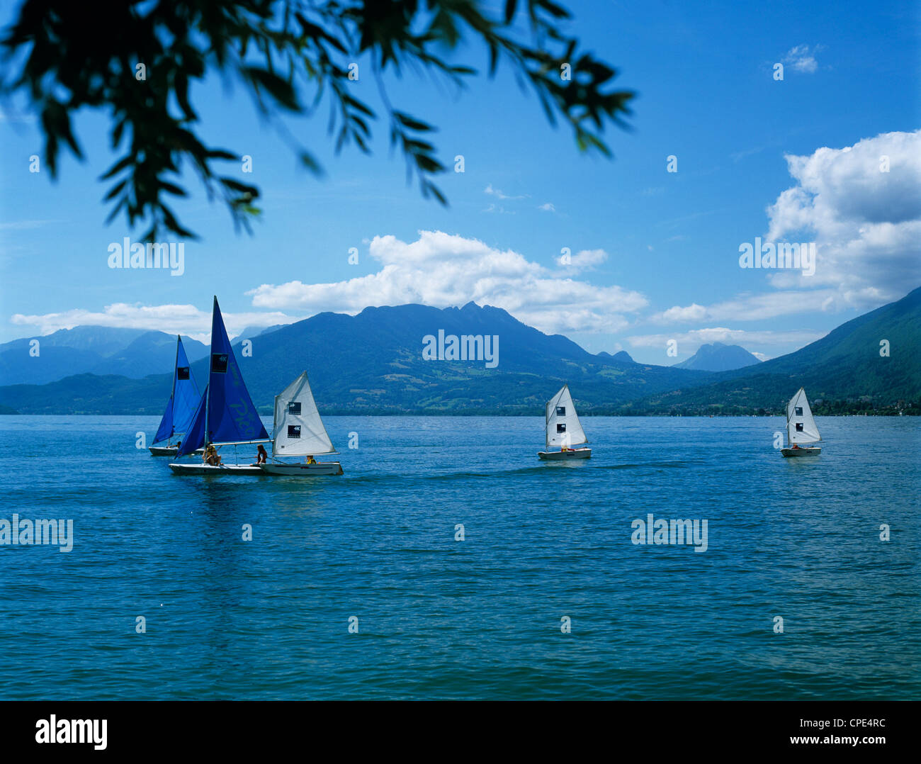 Sailing dinghies, Annecy, Lake Annecy, Rhone Alpes, France, Europe