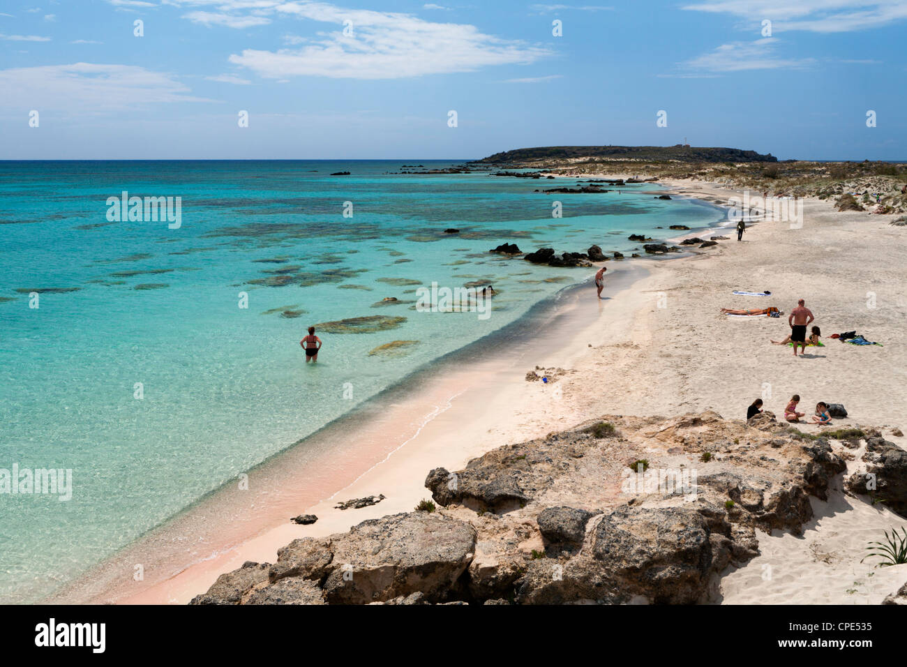 Elafonissi Beach, Chania region, Crete, Greek Islands, Greece, Europe Stock Photo