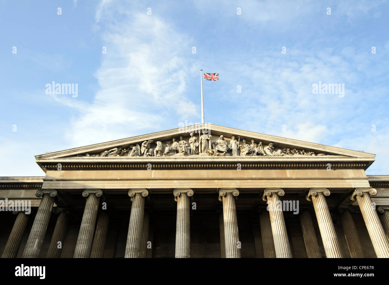 British Museum colonnade - London, England Stock Photo