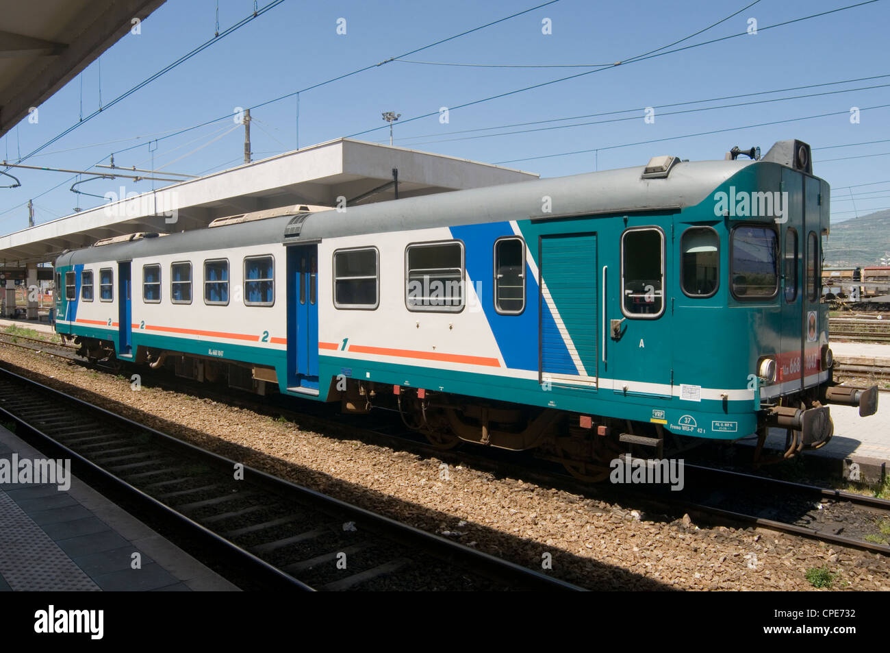 commuter train trains in italy regional italian railways railway Stock Photo