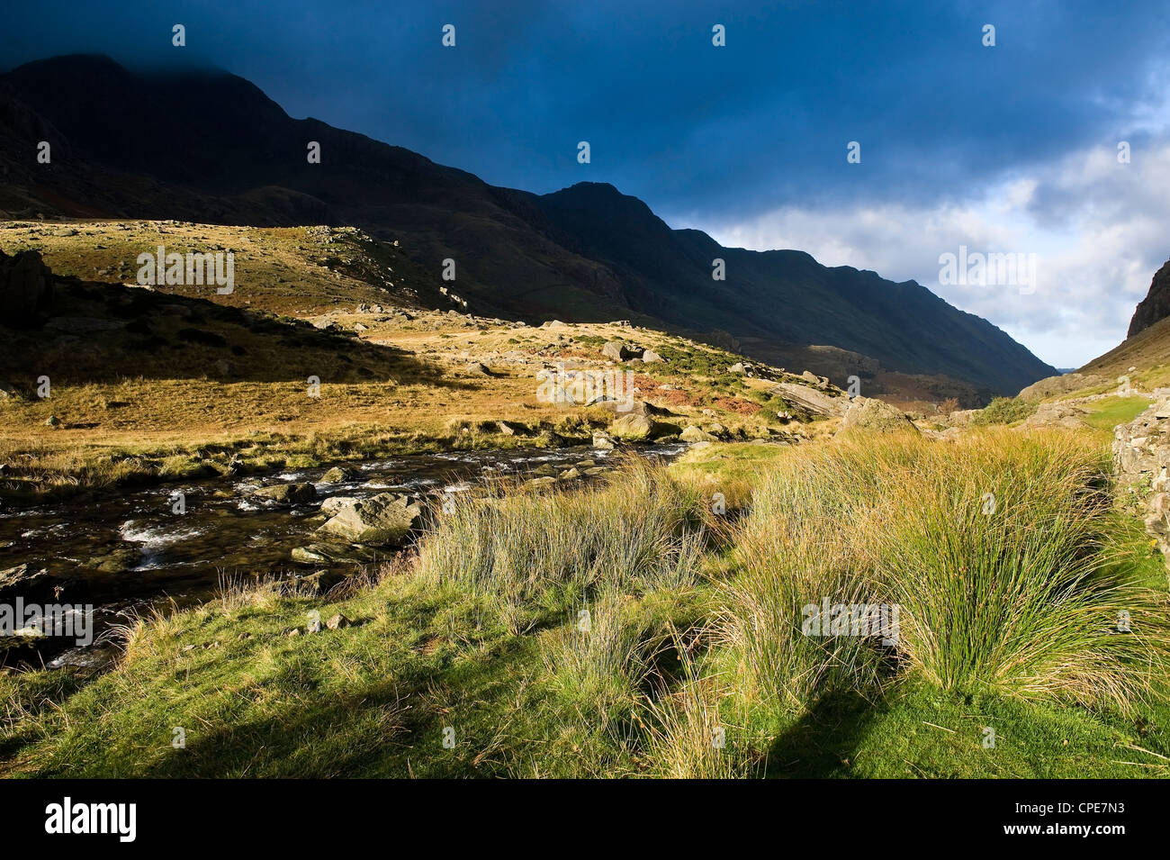 Afon Nant Peris, Snowdonia National Park, Wales, United Kingdom, Europe Stock Photo
