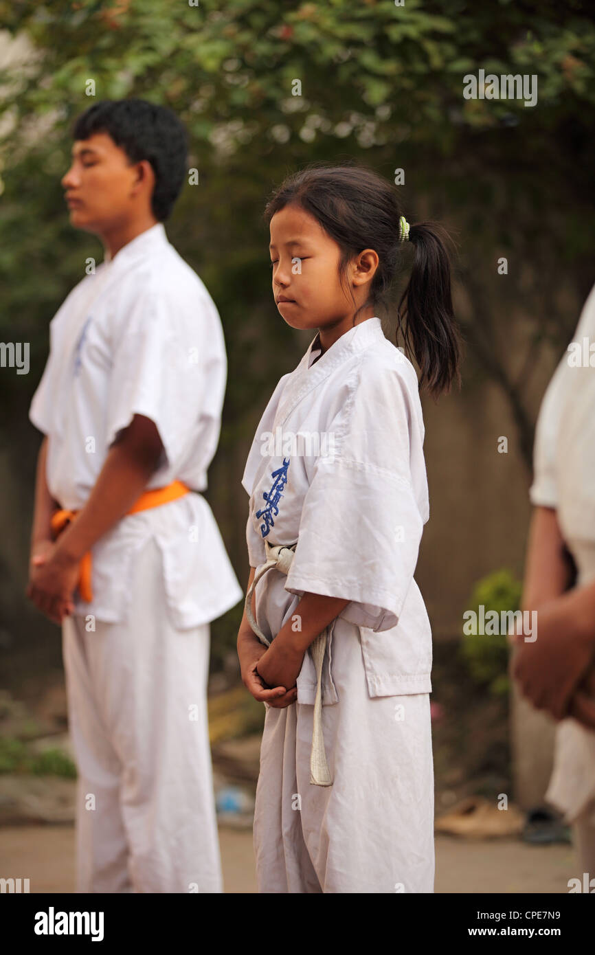 Karate students Kathmandu Nepal Stock Photo Alamy