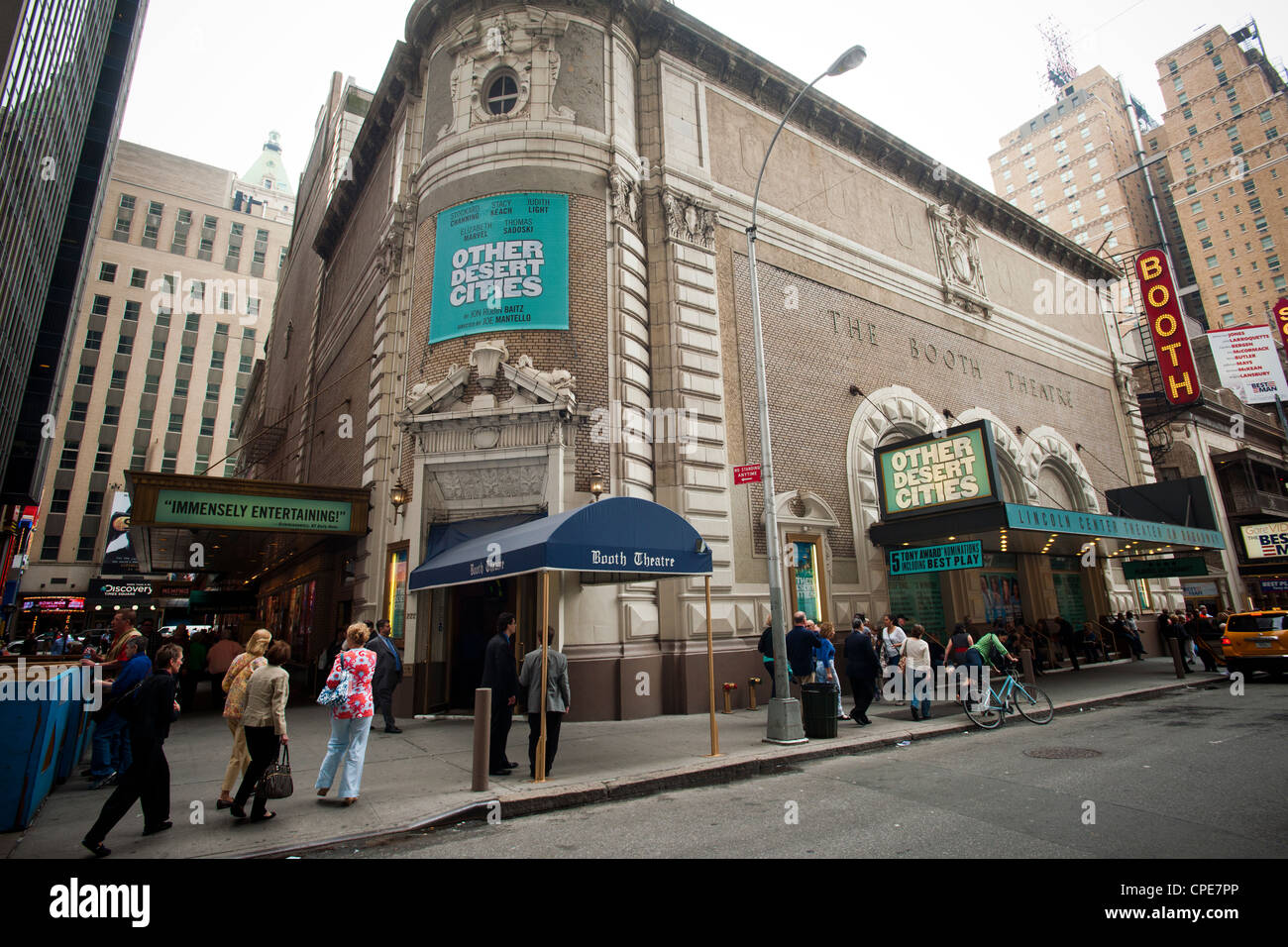 Theater lovers just before curtain outside the Booth Theatre where Other Desert Cities is performing Stock Photo