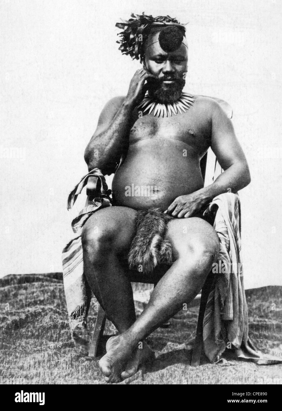 CETSHWAYO kaMPANDE (1826-1884) Zulu King after his surrender in the Anglo-Zulu War of 1879 Stock Photo
