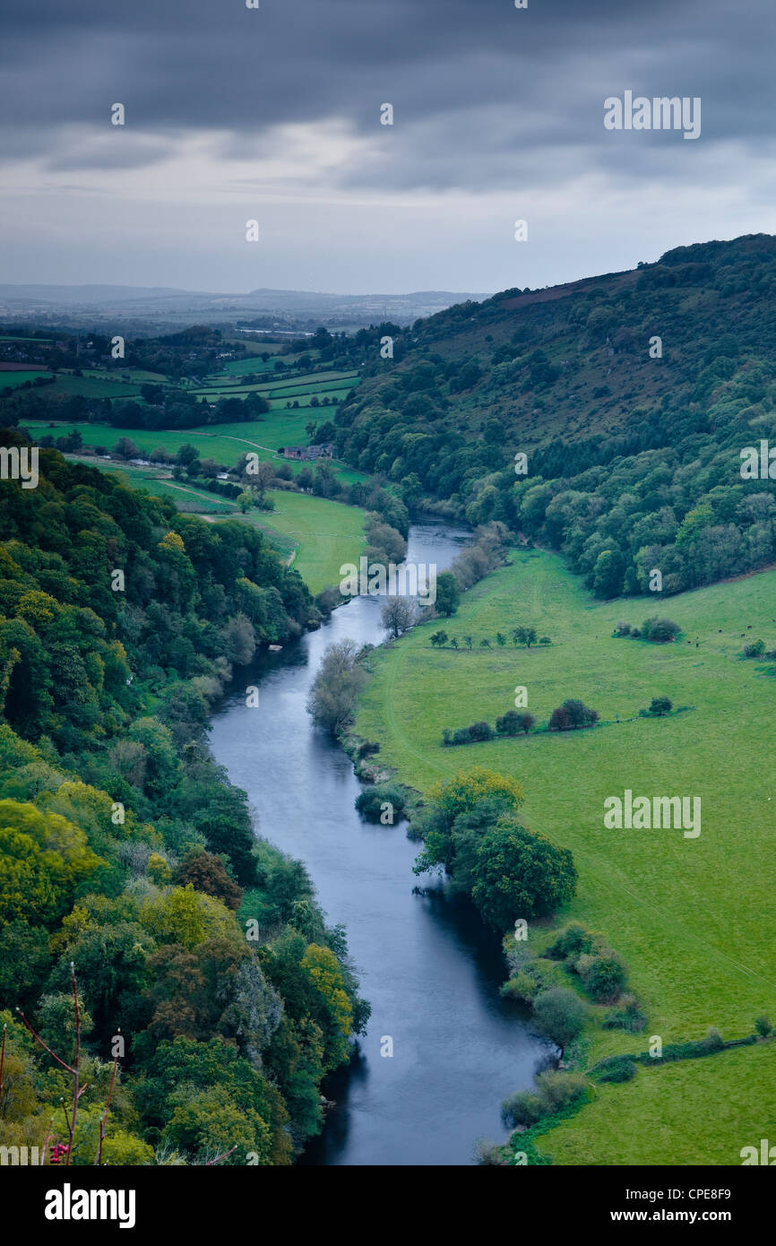 Looking down on the River Wye from Symonds Yat rock, Herefordshire, England, United Kingdom, Europe Stock Photo