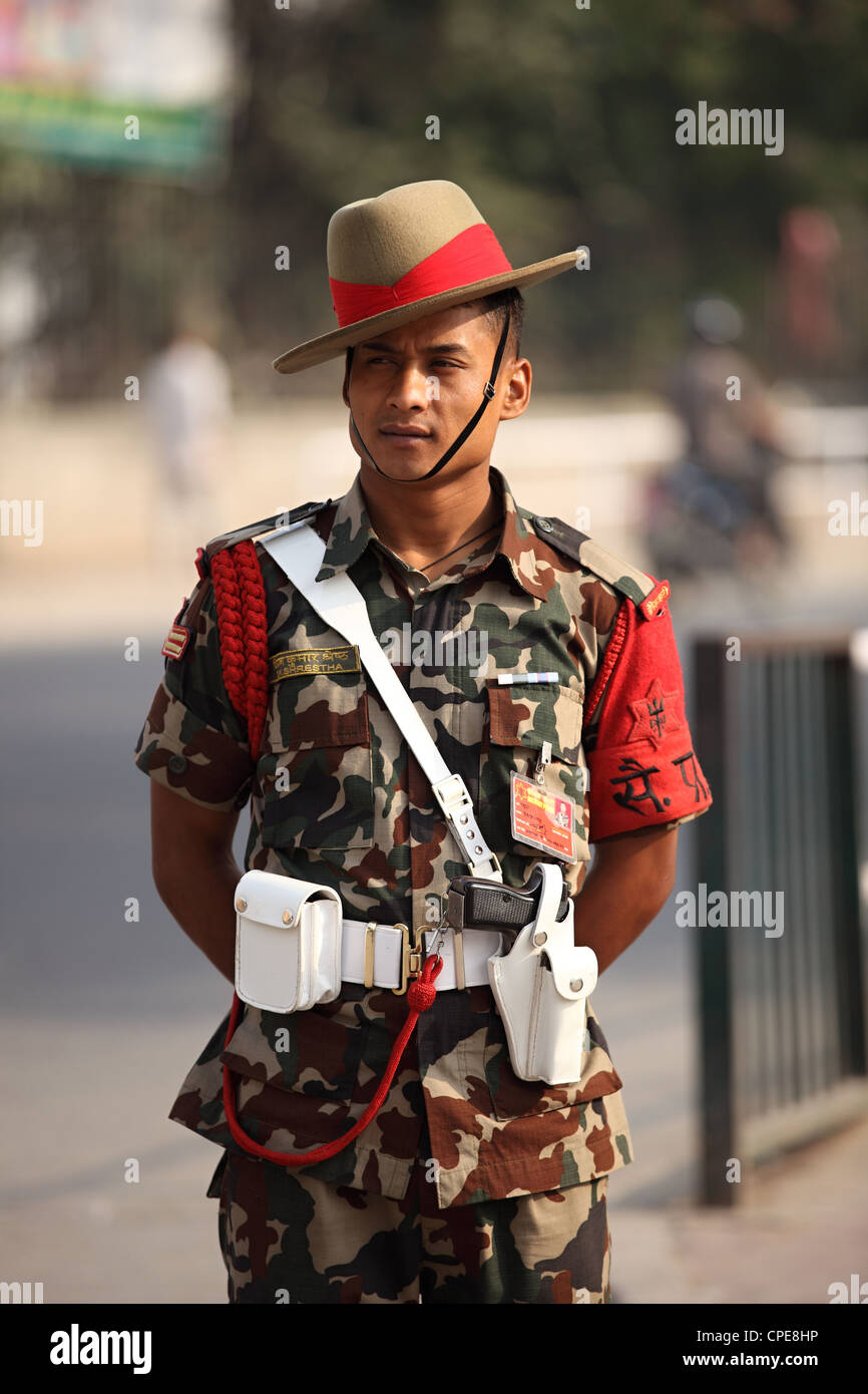 Nepali police officer Kathmandu Nepal Stock Photo