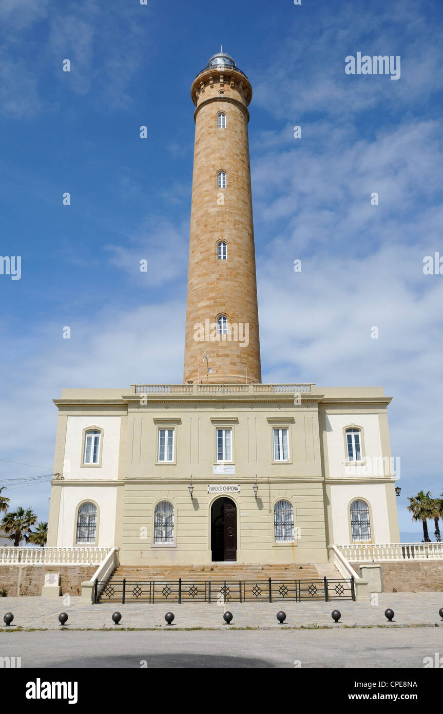 Lighthouse, Chipiona, Cadiz Province, Costa de la Luz, Andalusia, Spain Stock Photo